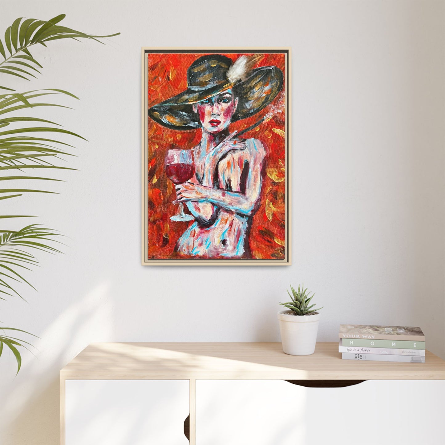 Crimson Elegance – Original Acrylic Painting Canvas Print by House of Ace