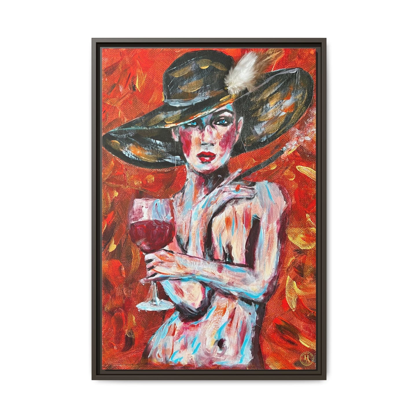 Crimson Elegance – Original Acrylic Painting Canvas Print by House of Ace