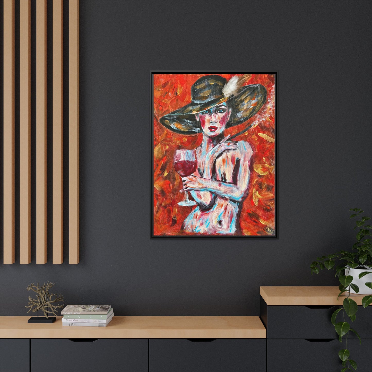 Crimson Elegance – Original Acrylic Painting Canvas Print by House of Ace