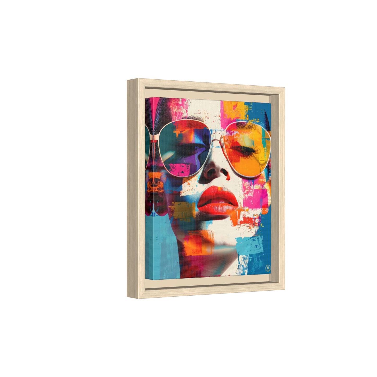 Abstract Pop Art Canvas Wall Art by House of Aces, Colourful Fashion Portrait Print, Framed Matte Canvas, Modern Statement Wall Decor