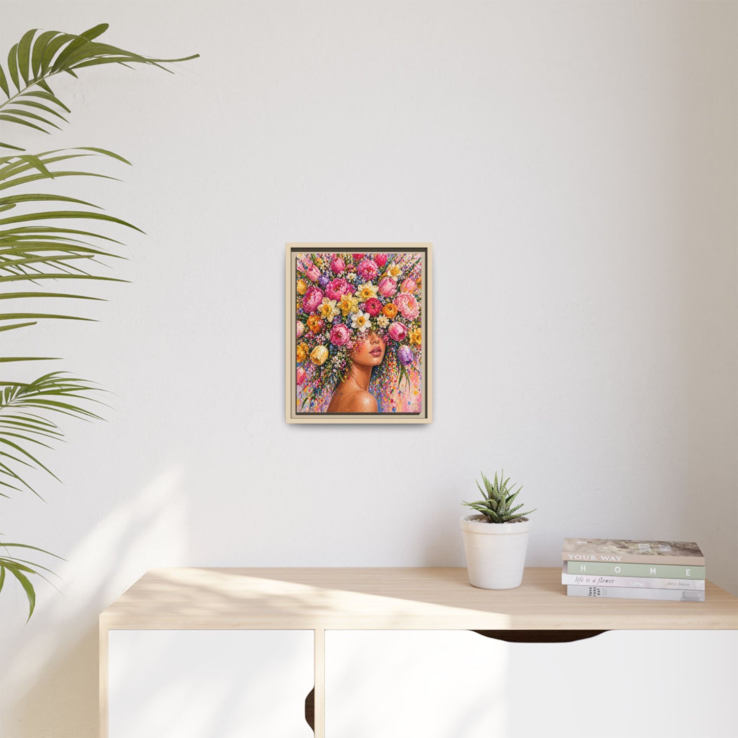 Spring's Lady Flower – Bloomlight Reverie Framed Matte Canvas by House of Ace