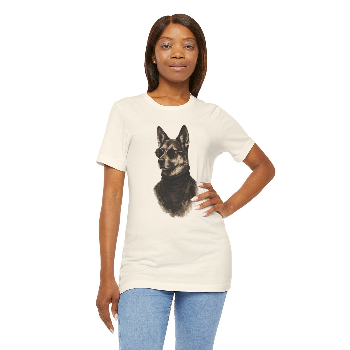 Cool Dog Graphic T-Shirt | Vintage Monochrome Sunglasses Dog Tee by House of Ace