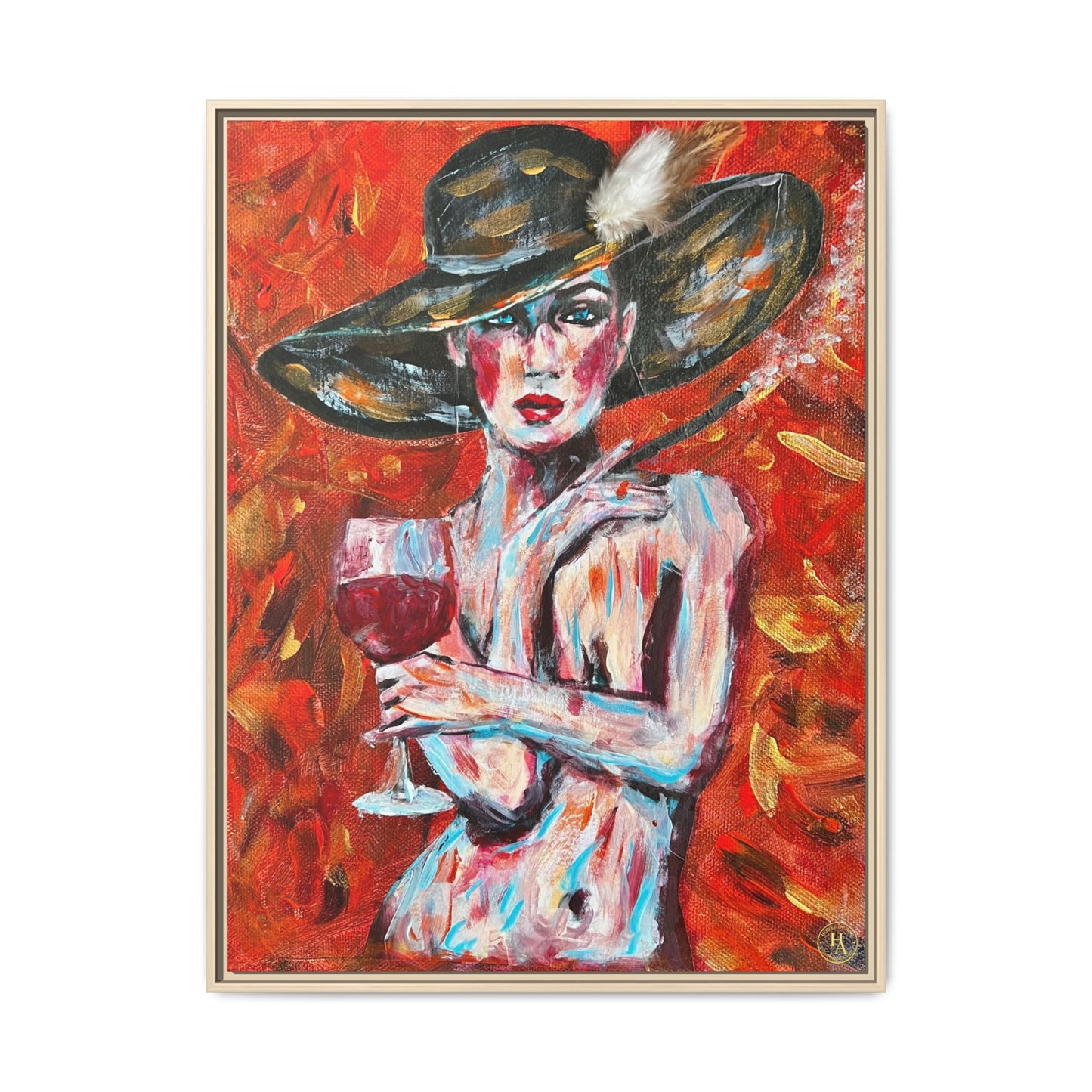 Crimson Elegance – Original Acrylic Painting Canvas Print by House of Ace