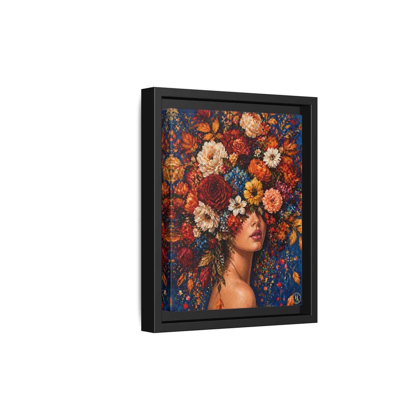 Autumn’s Lady Flower – Bloomlight Reverie Framed Matte Canvas by House of Ace