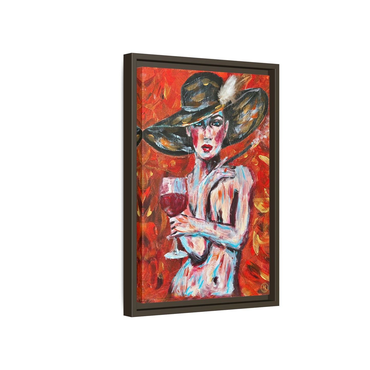 Crimson Elegance – Original Acrylic Painting Canvas Print by House of Ace
