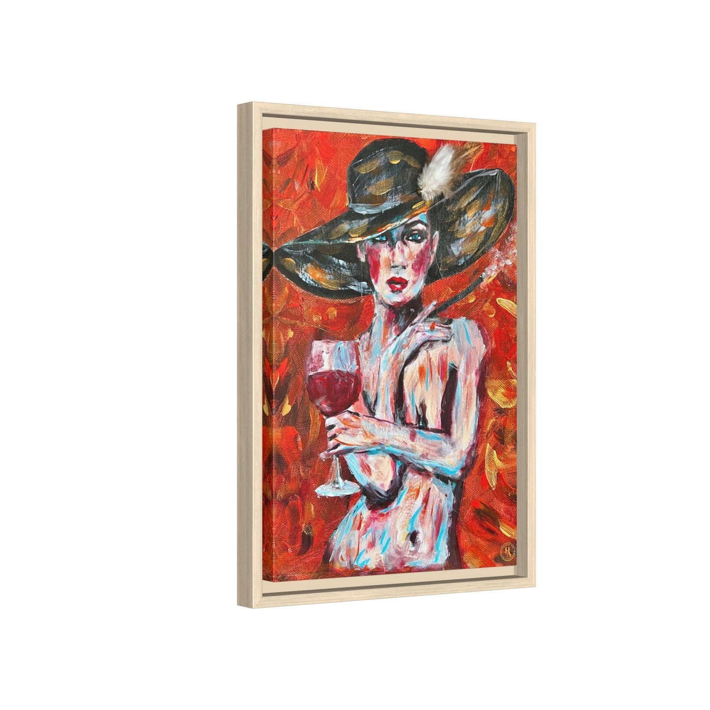 Crimson Elegance – Original Acrylic Painting Canvas Print by House of Ace
