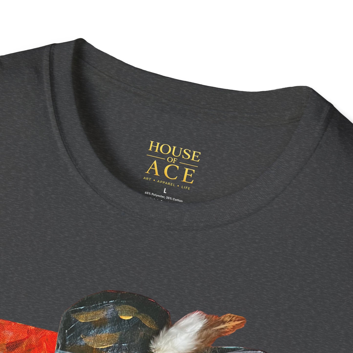 Artistic Woman in Wide-Brim Hat T-Shirt Crimson Elegance – Original Acrylic Art Graphic Tee