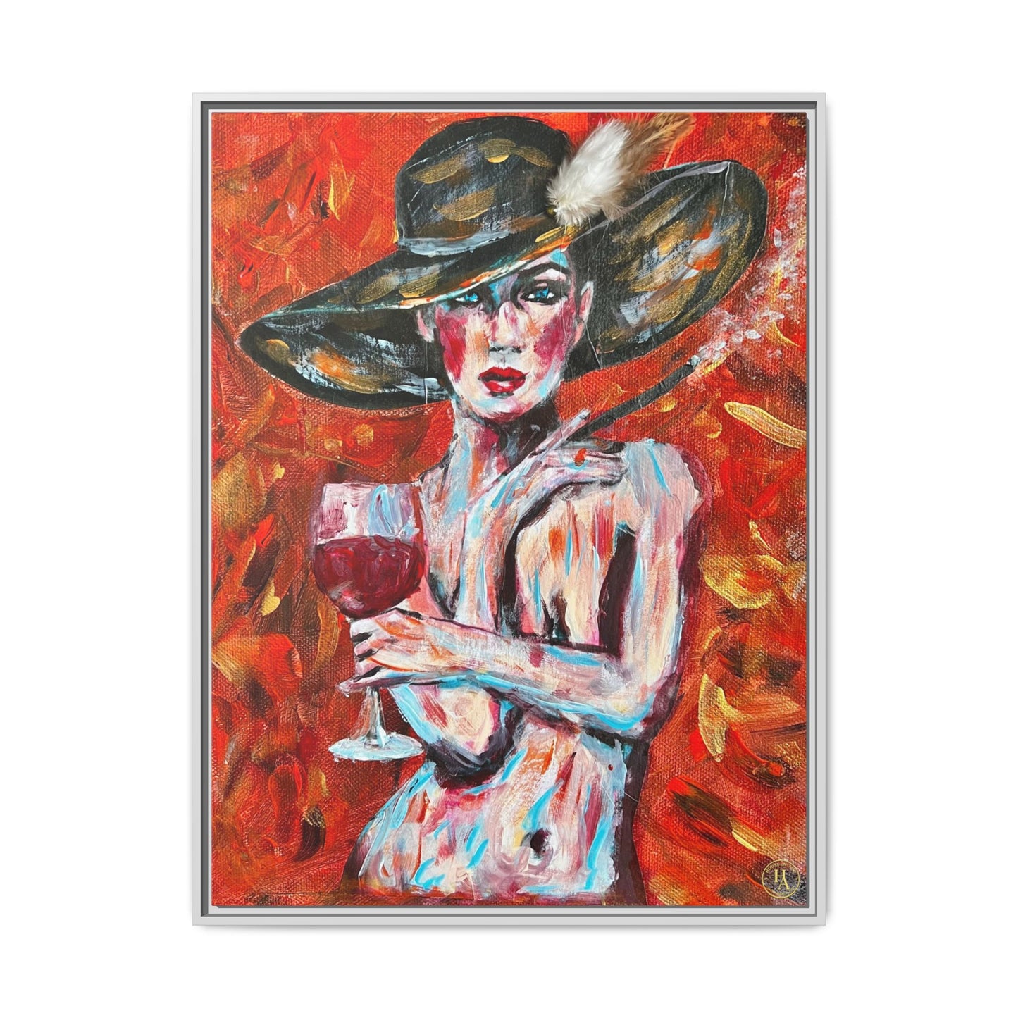 Crimson Elegance – Original Acrylic Painting Canvas Print by House of Ace