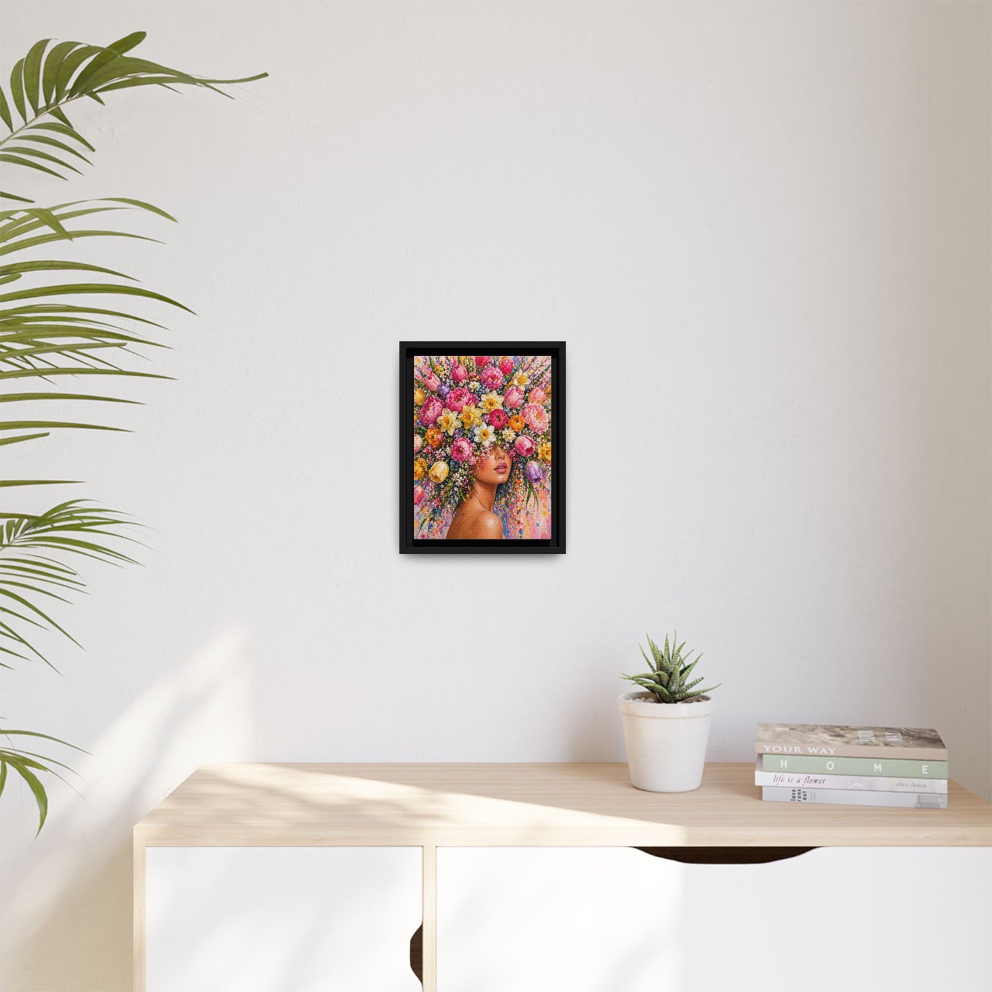 Spring's Lady Flower – Bloomlight Reverie Framed Matte Canvas by House of Ace