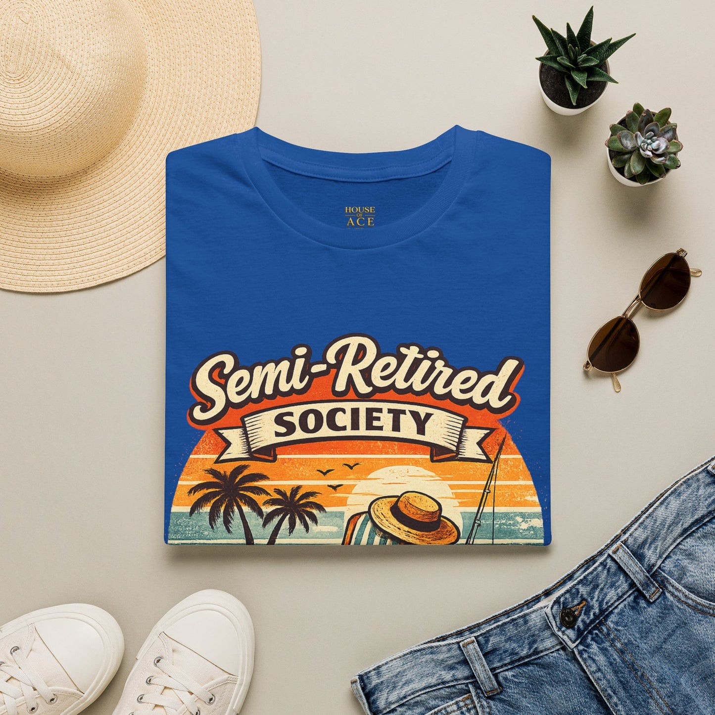 Semi-Retired Society Vintage Beach T-Shirt by House of Ace