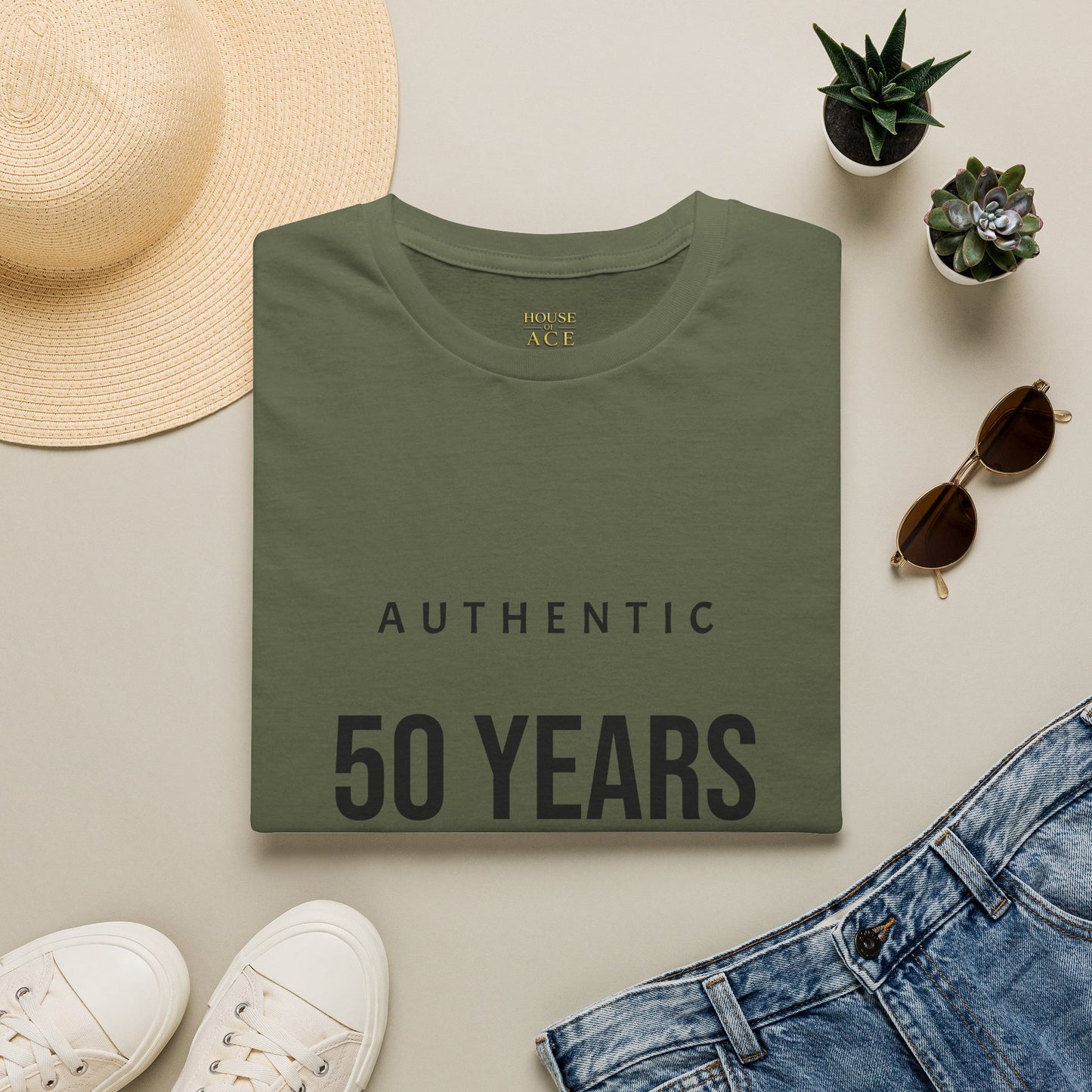 50 Years Authentic T-Shirt — "Of Not Giving a Damn" Birthday Tee House of Ace