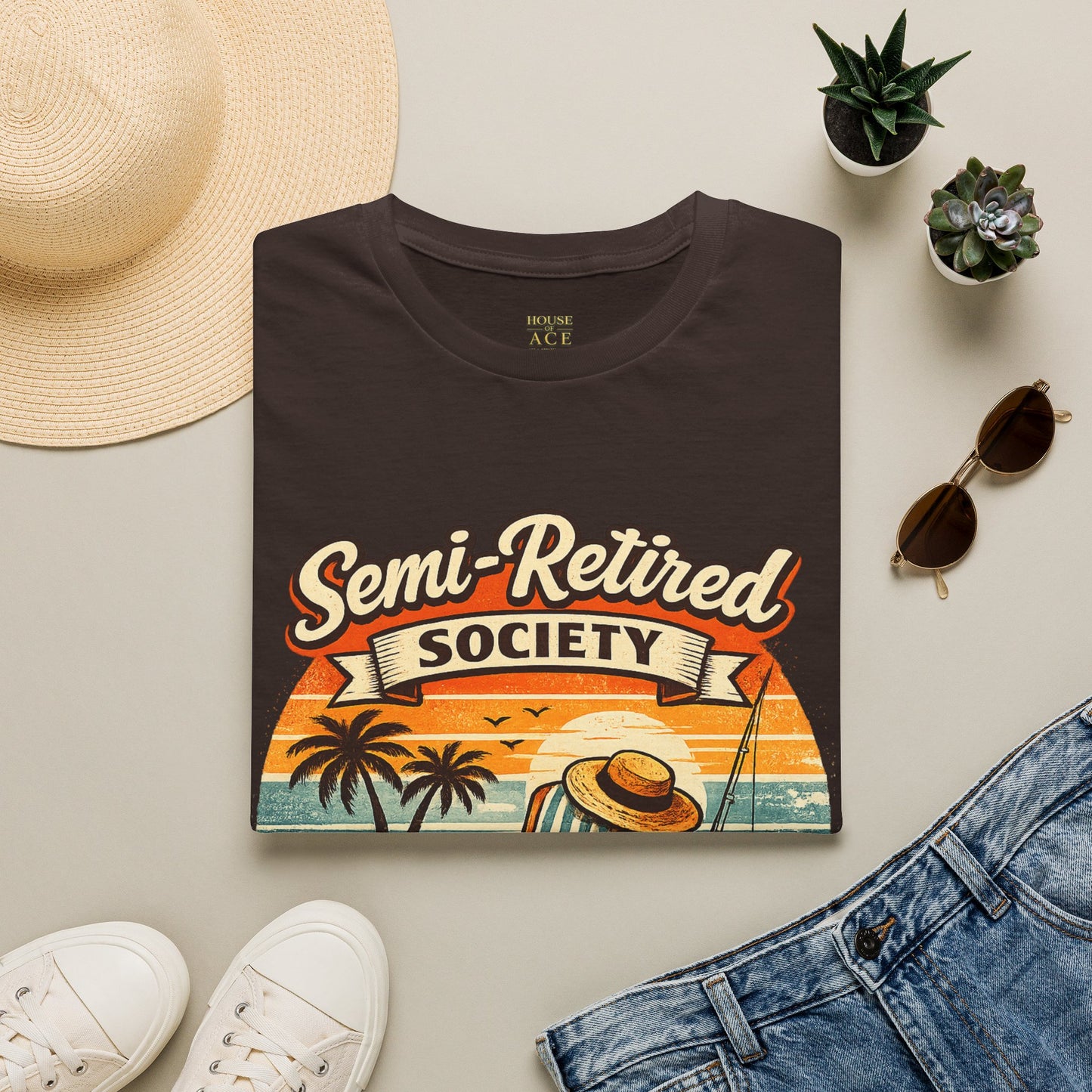 Semi-Retired Society Vintage Beach T-Shirt by House of Ace
