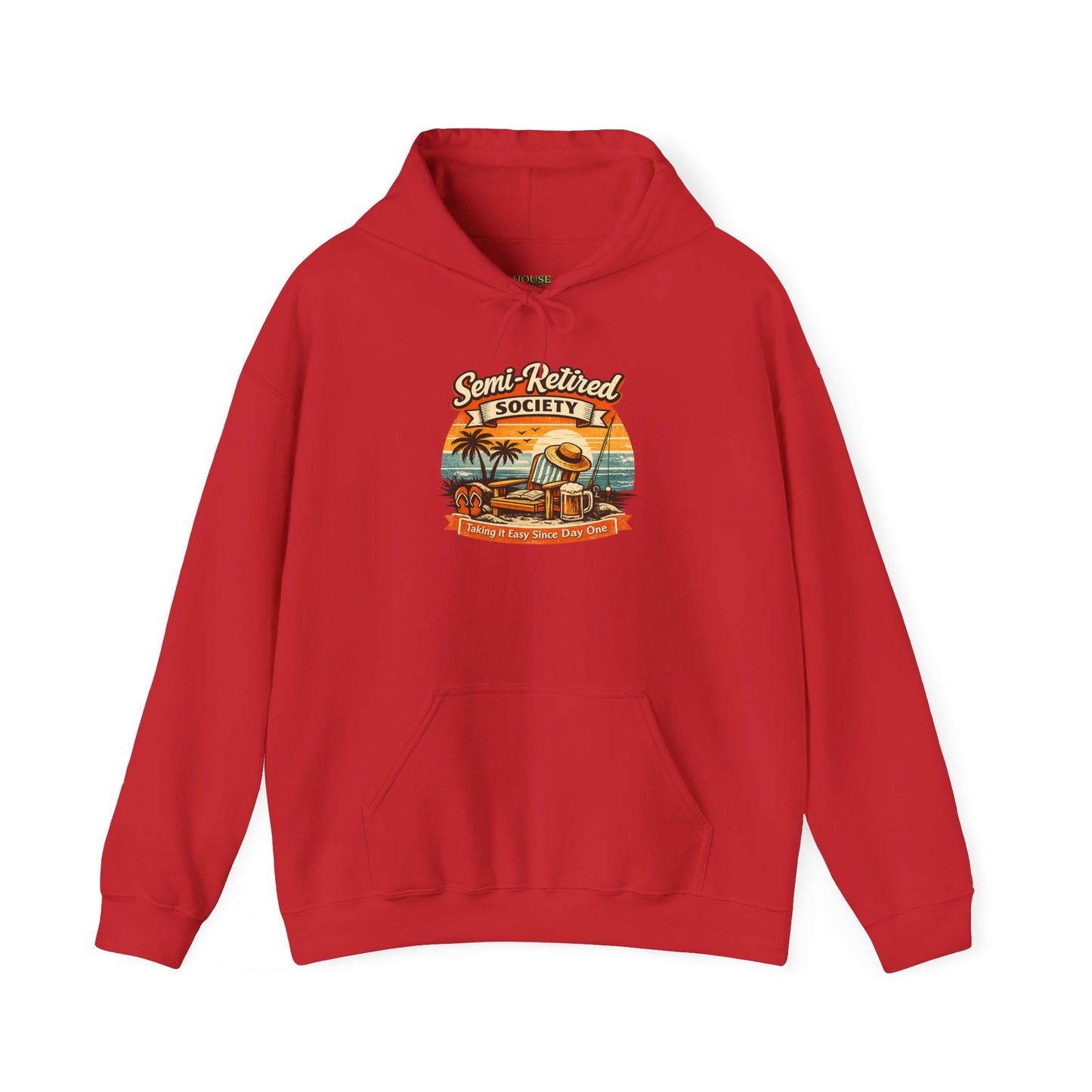 Semi-Retired Society Hoodie – Vintage Beach Retirement Sweatshirt
