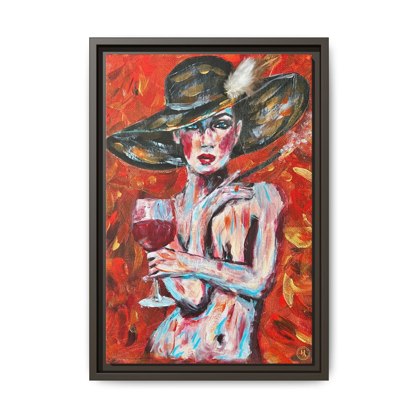 Crimson Elegance – Original Acrylic Painting Canvas Print by House of Ace