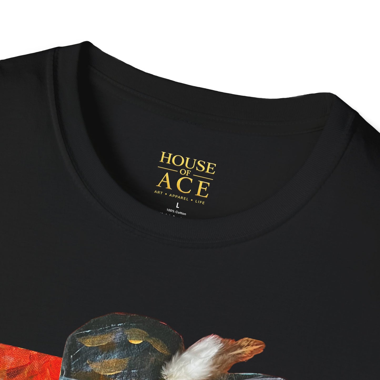 Artistic Woman in Wide-Brim Hat T-Shirt Crimson Elegance – Original Acrylic Art Graphic Tee