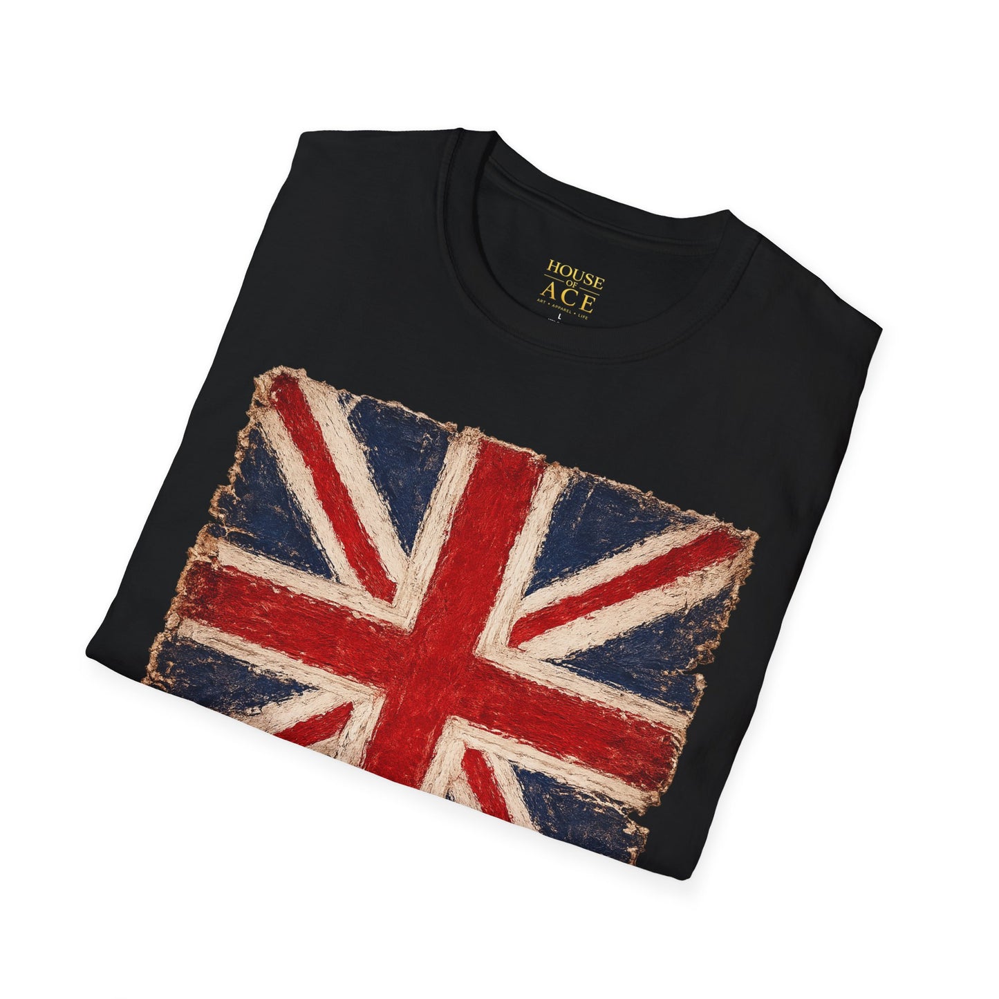 Vintage Union Jack “PROUD” Tee – Distressed British Flag Retro Patriotic Shirt with Personalised Back Text by House of Ace