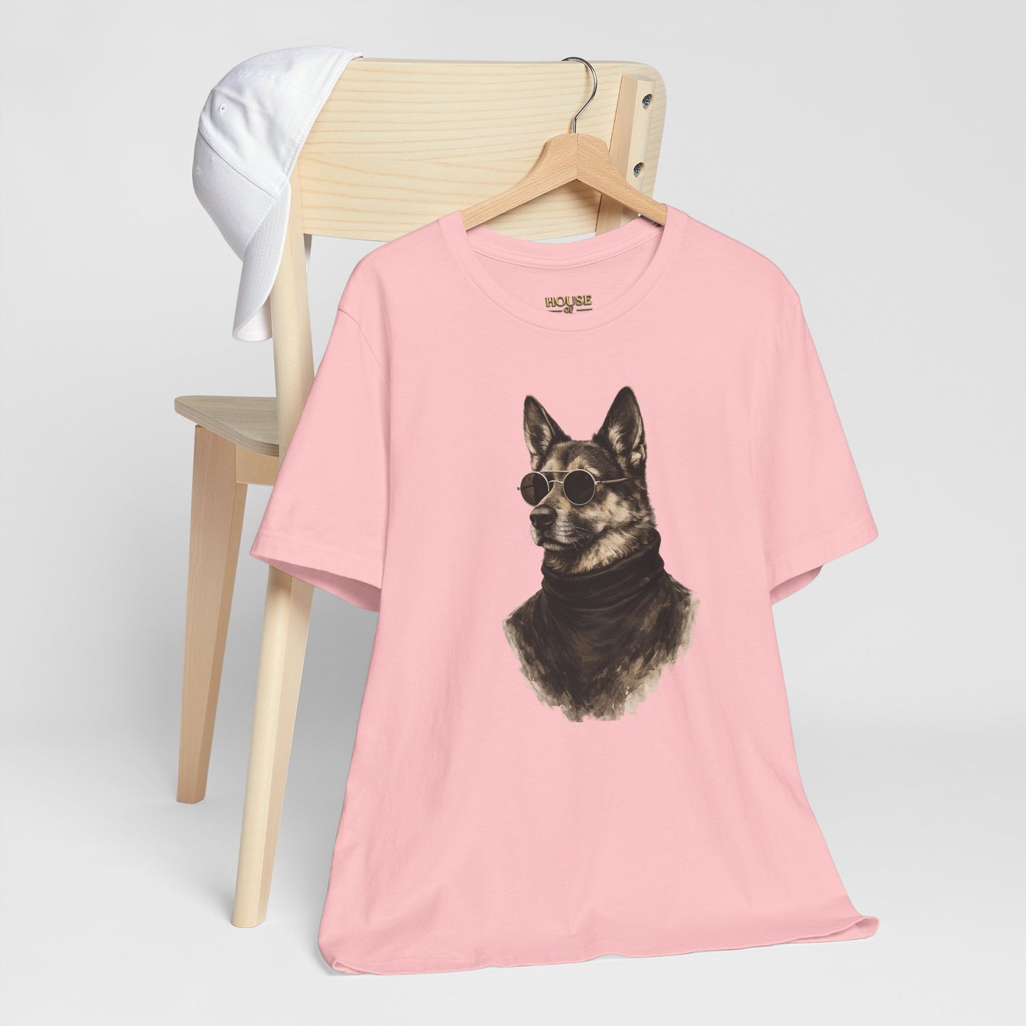 Cool Dog Graphic T-Shirt | Vintage Monochrome Sunglasses Dog Tee by House of Ace