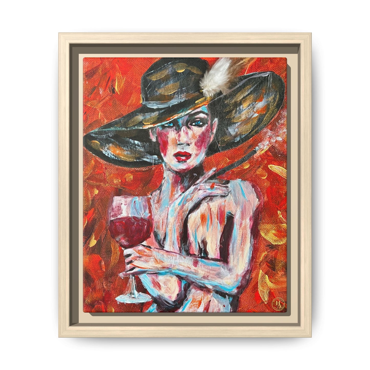 Crimson Elegance – Original Acrylic Painting Canvas Print by House of Ace