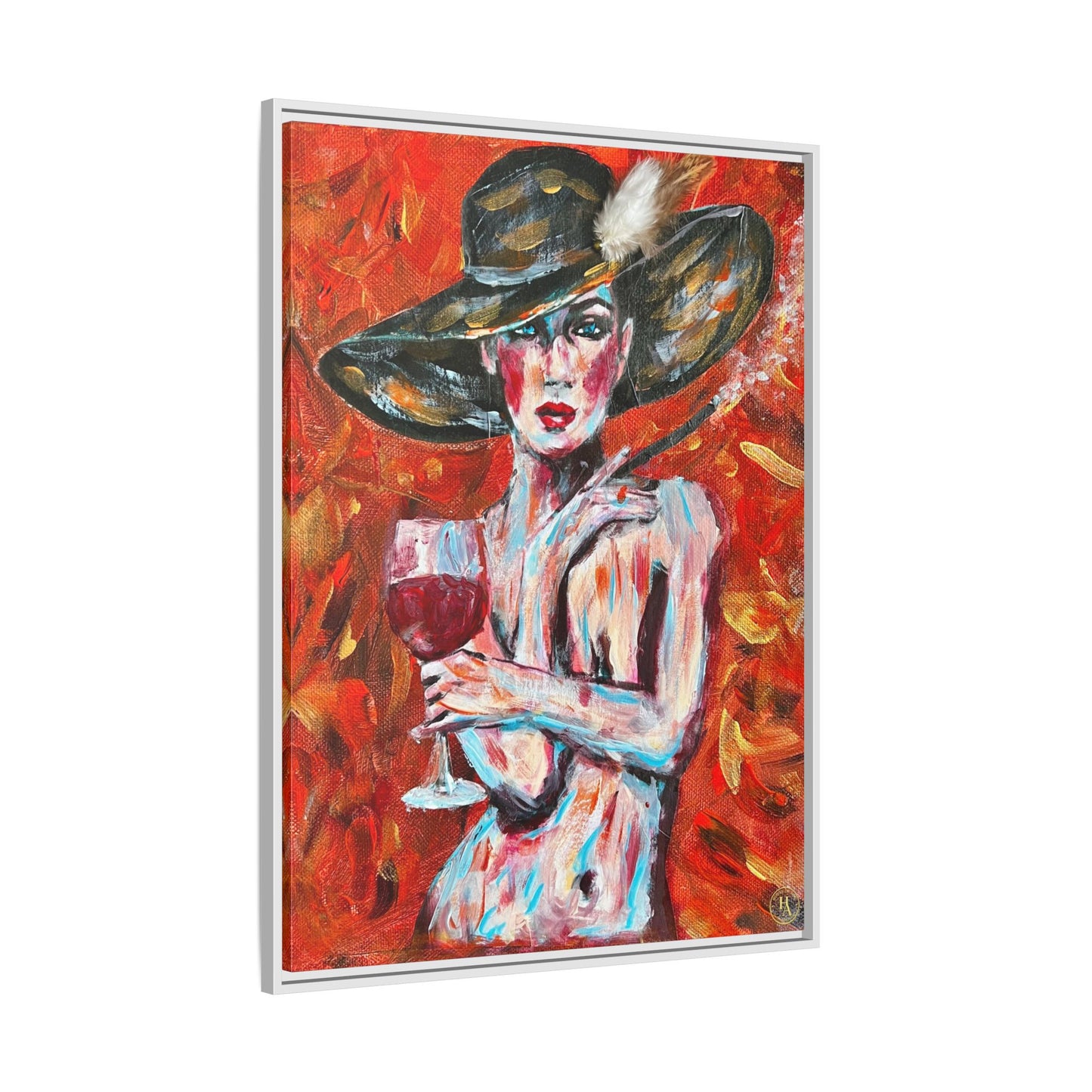 Crimson Elegance – Original Acrylic Painting Canvas Print by House of Ace