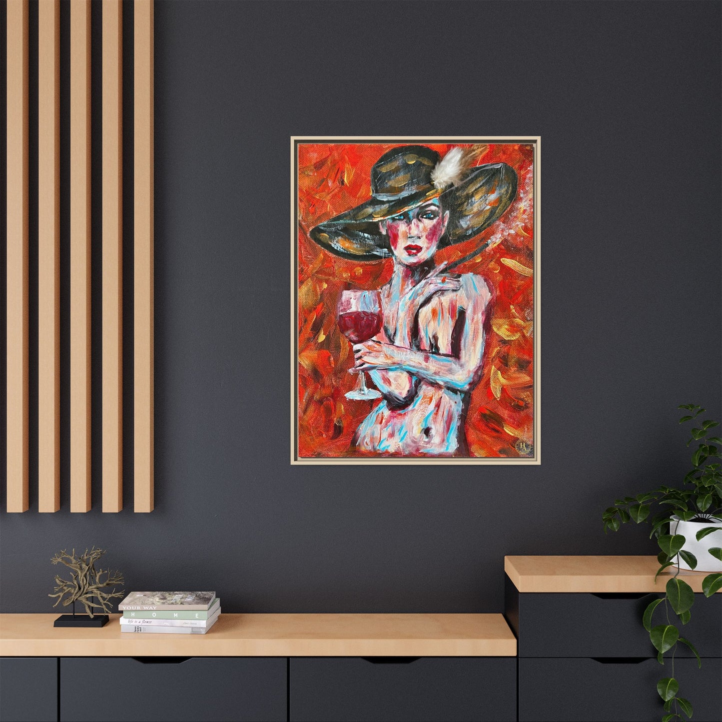 Crimson Elegance – Original Acrylic Painting Canvas Print by House of Ace
