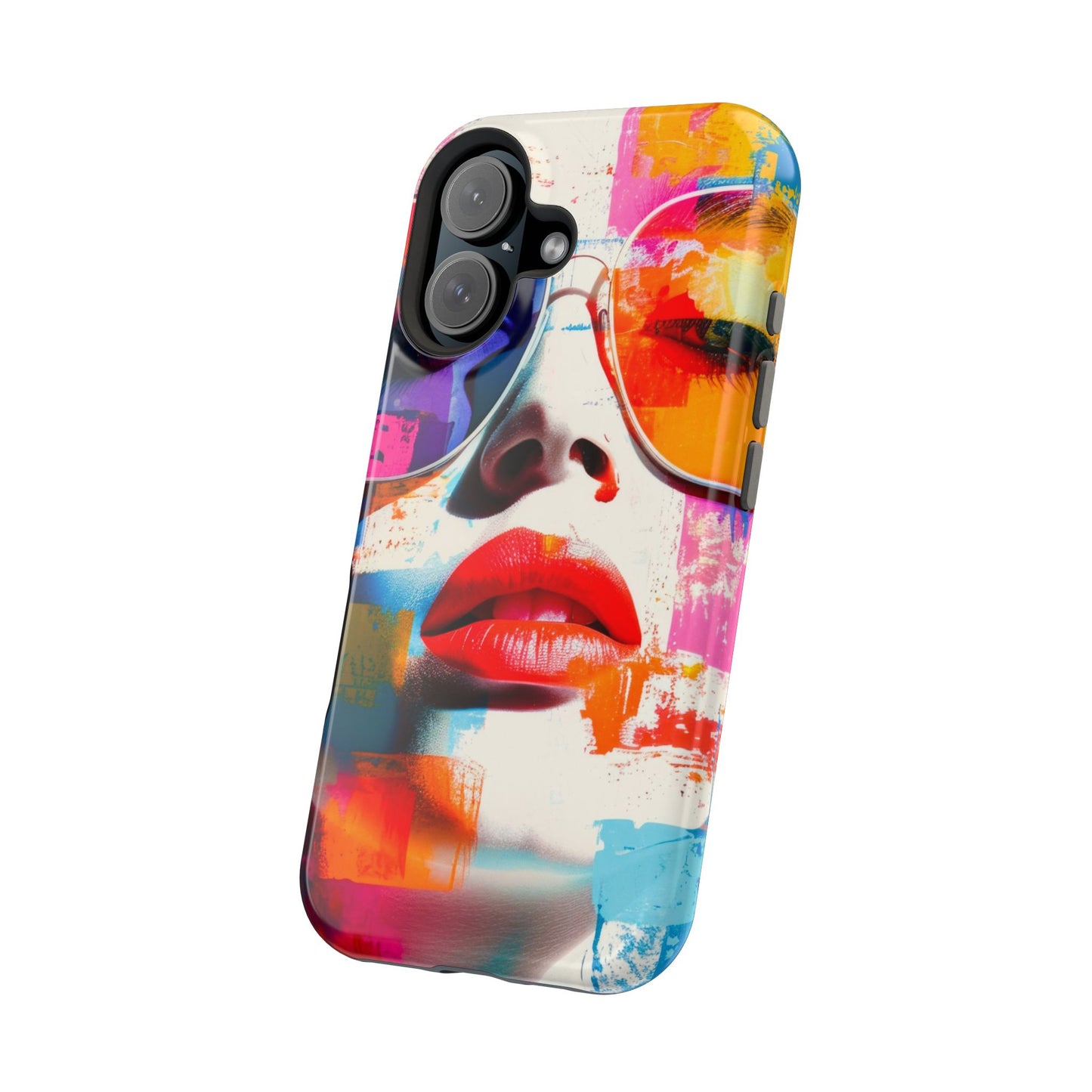 Neon Muse Pop-Art MagSafe® Phone Case by House of Ace Colourful Pop Art Woman Magnetic Impact-Resistant Case