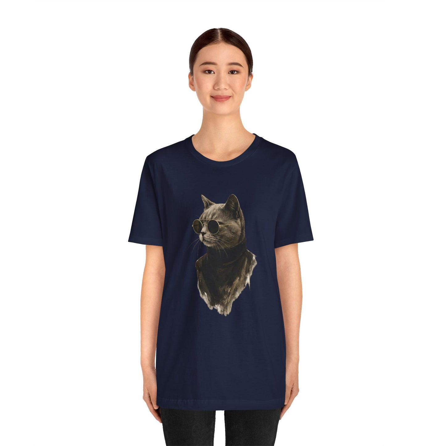 Cool Cat Graphic T-Shirt | Vintage Monochrome Cat Tee by House of Ace