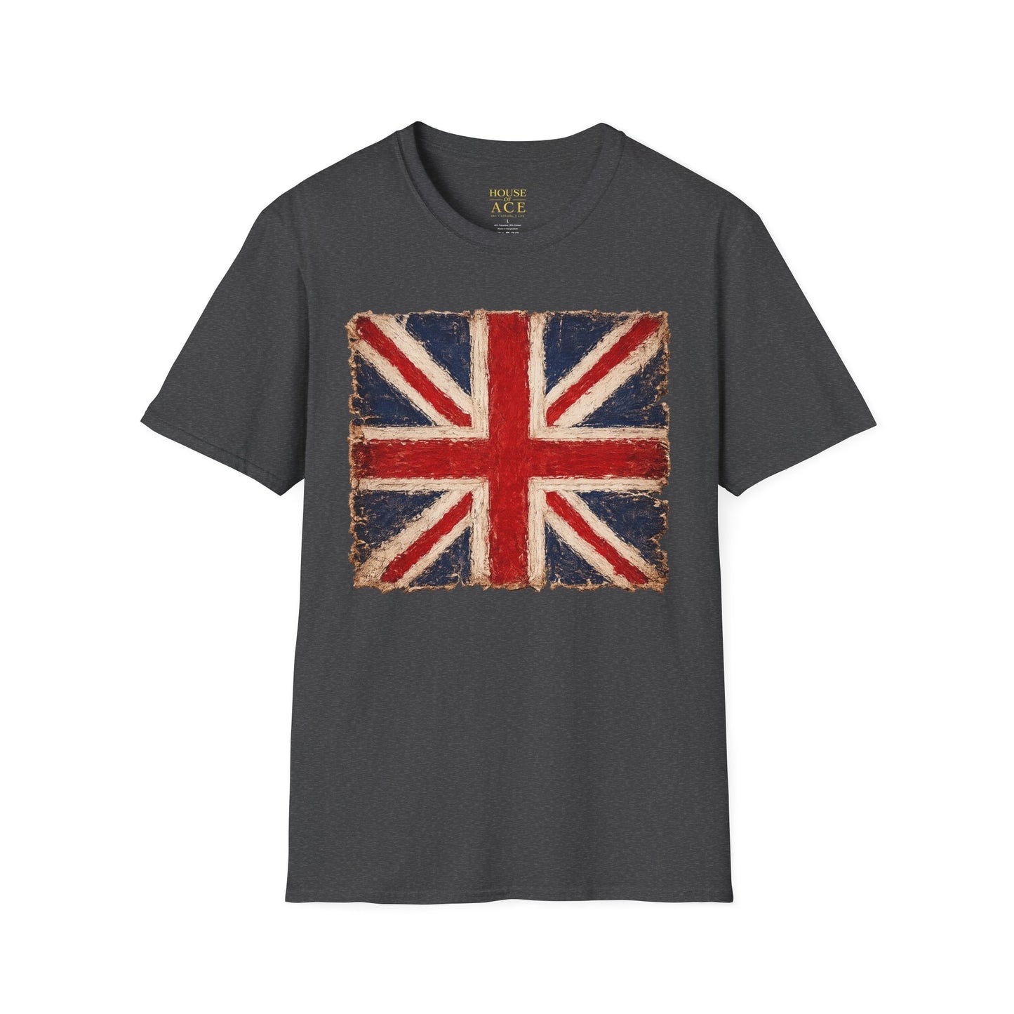 Vintage Union Jack “PROUD” Tee – Distressed British Flag Retro Patriotic Shirt with Personalised Back Text by House of Ace