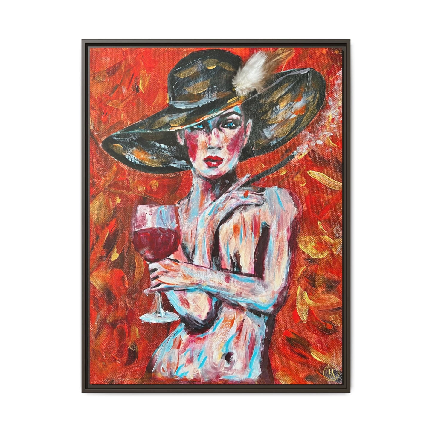 Crimson Elegance – Original Acrylic Painting Canvas Print by House of Ace