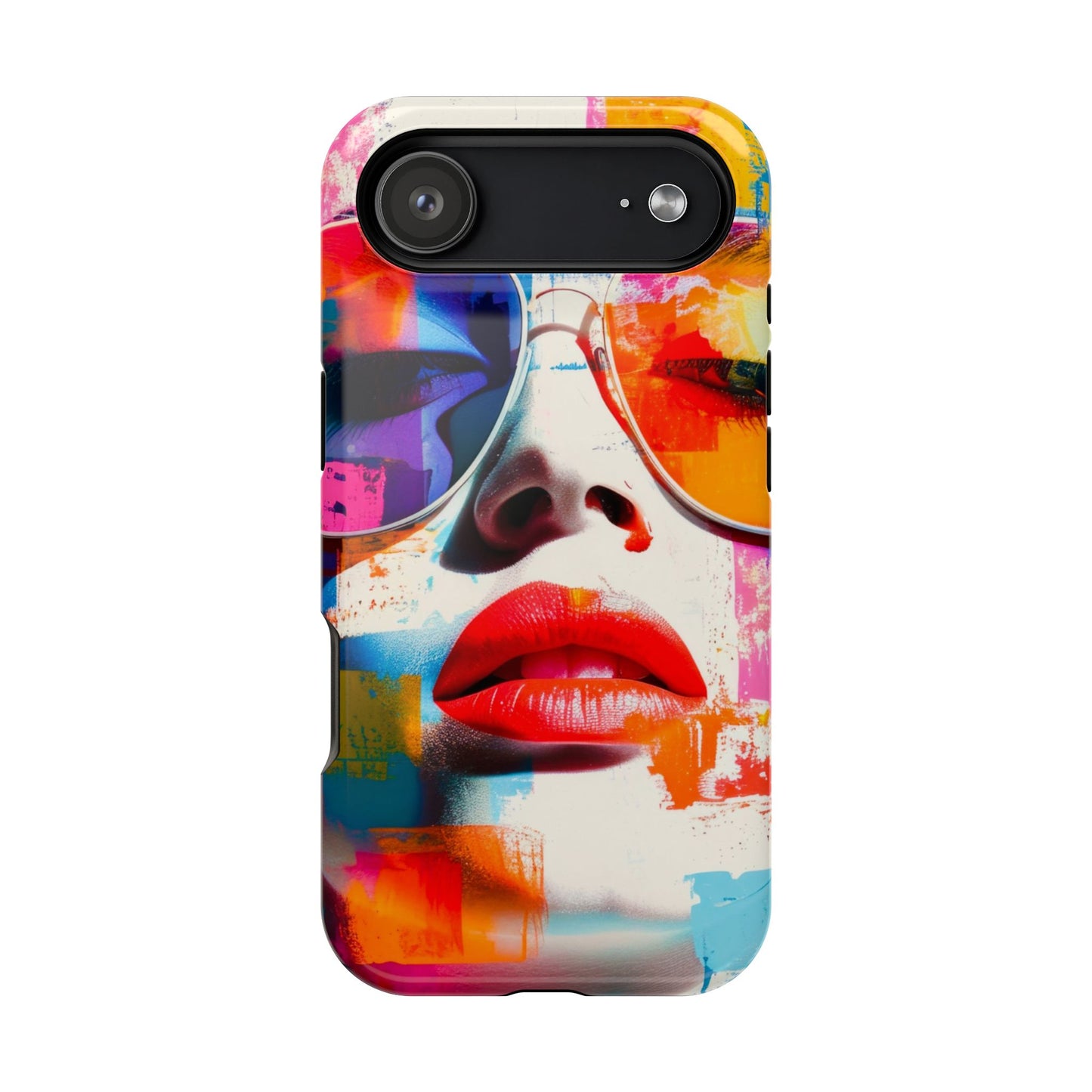 Neon Muse Pop-Art MagSafe® Phone Case by House of Ace Colourful Pop Art Woman Magnetic Impact-Resistant Case