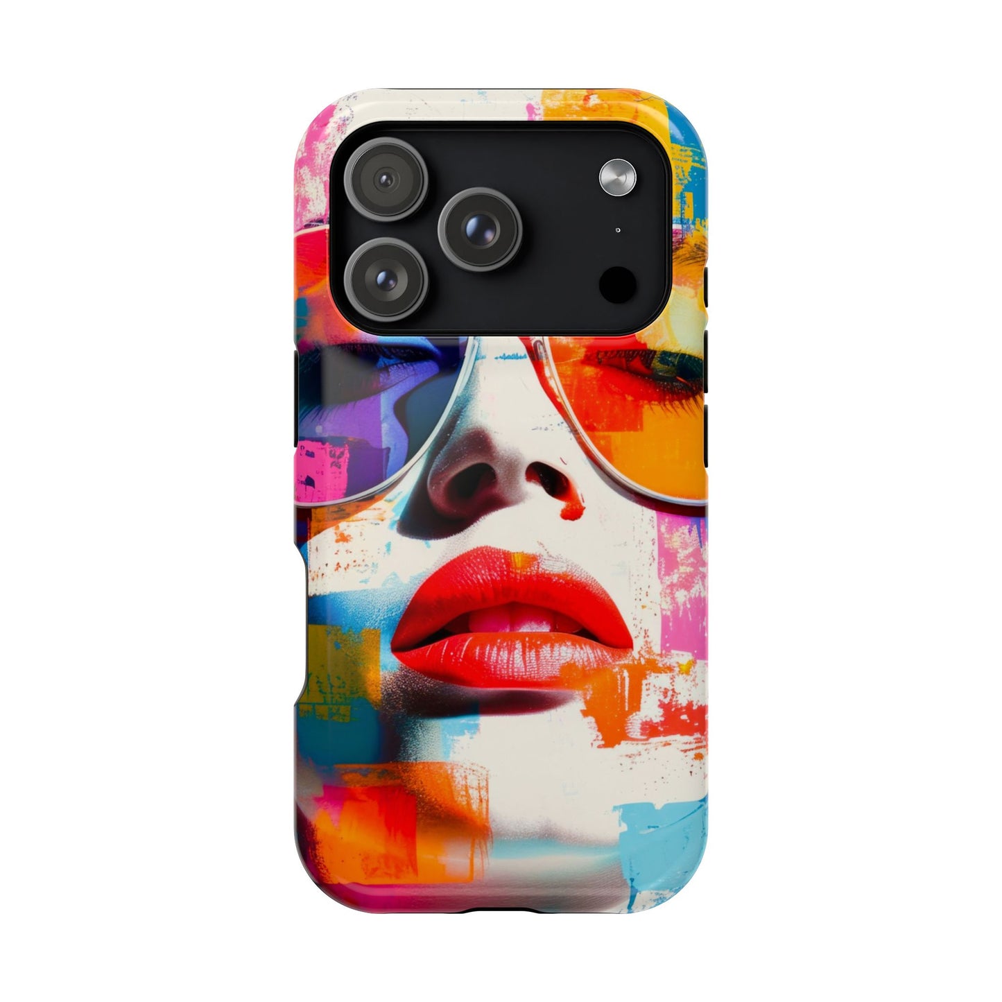 Neon Muse Pop-Art MagSafe® Phone Case by House of Ace Colourful Pop Art Woman Magnetic Impact-Resistant Case