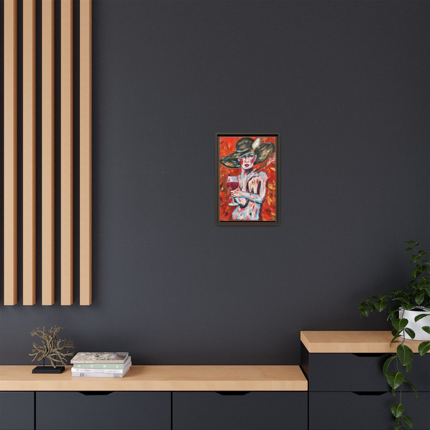 Crimson Elegance – Original Acrylic Painting Canvas Print by House of Ace
