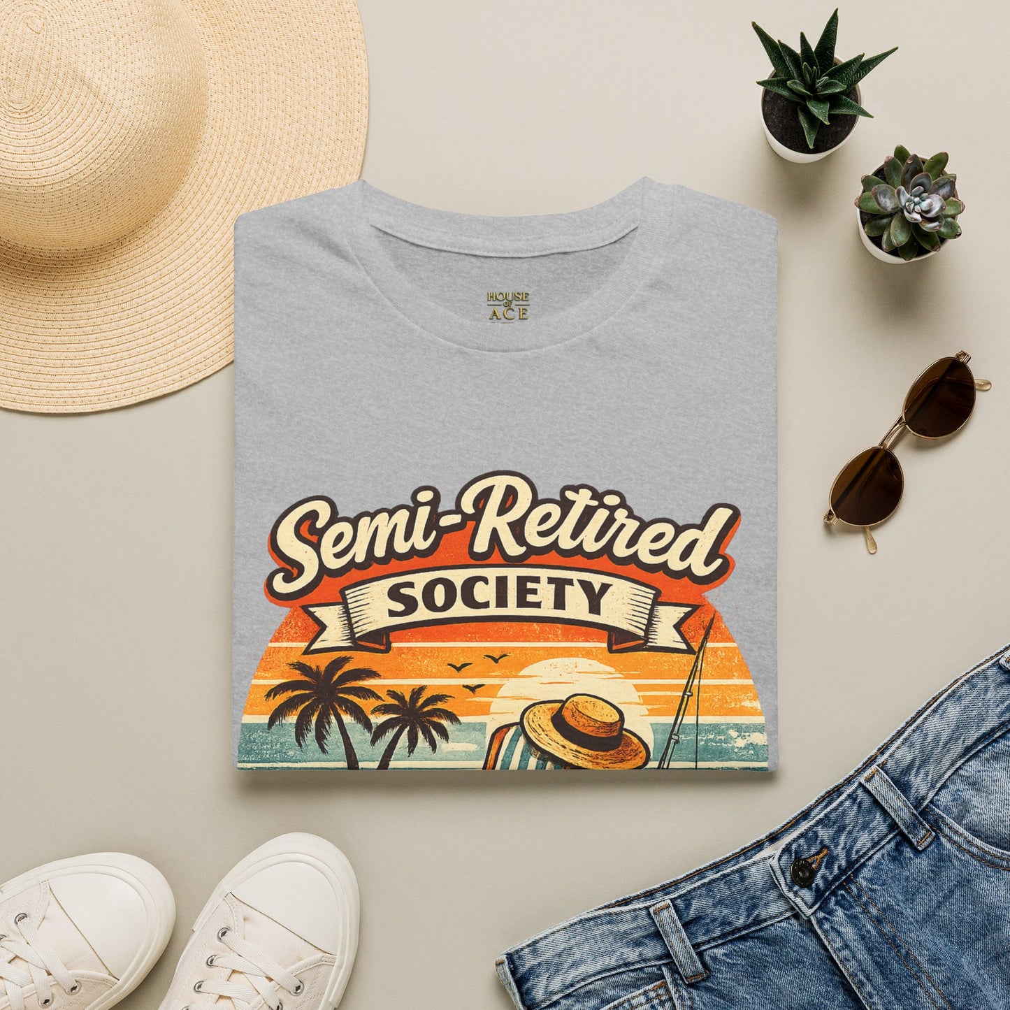 Semi-Retired Society Vintage Beach T-Shirt by House of Ace