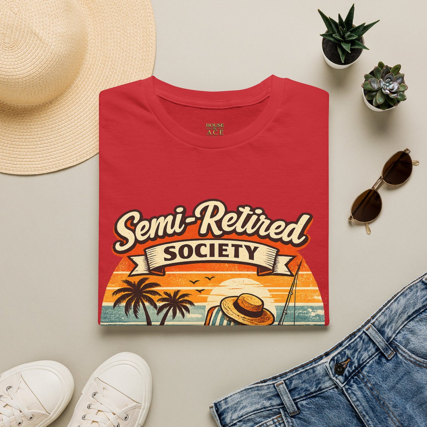 Semi-Retired Society Vintage Beach T-Shirt by House of Ace