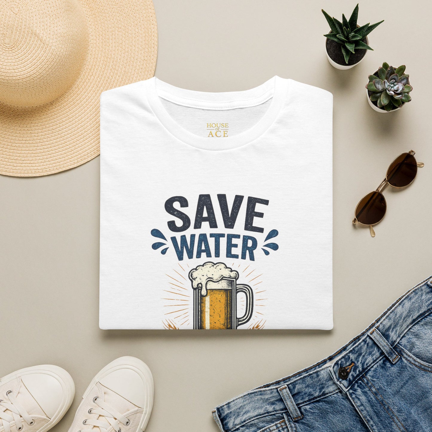 Save Water Drink Beer Funny Beer Lover Unisex Softstyle T-Shirt