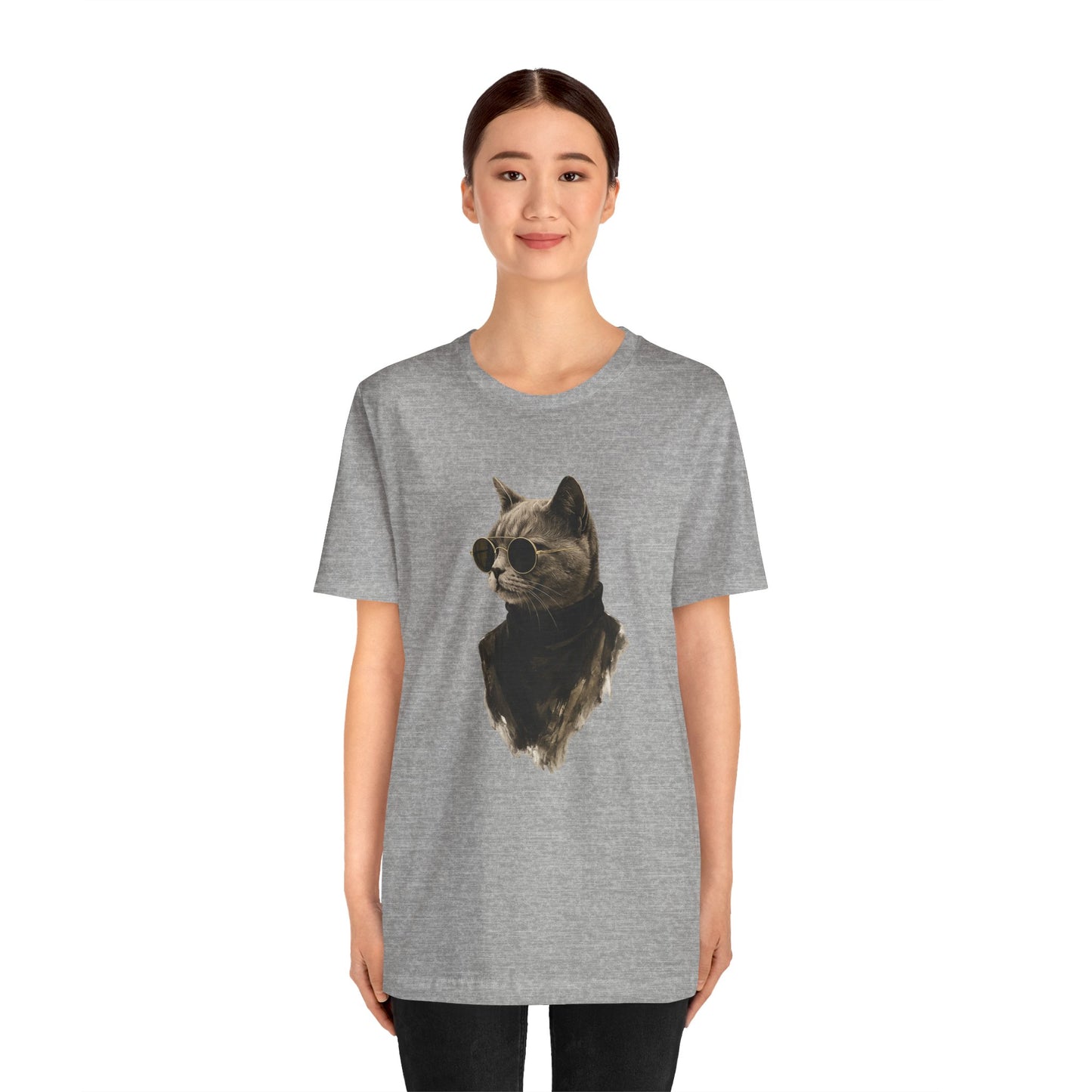 Cool Cat Graphic T-Shirt | Vintage Monochrome Cat Tee by House of Ace