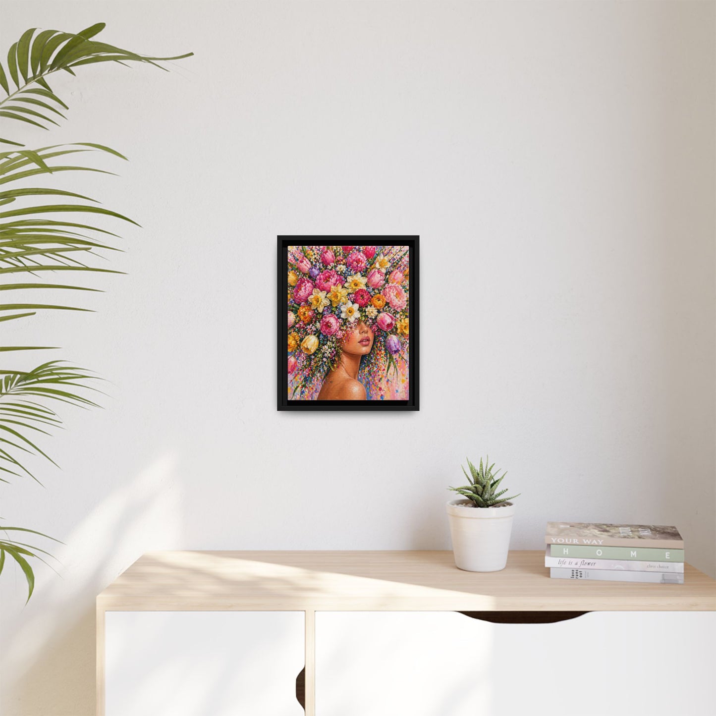 Spring's Lady Flower – Bloomlight Reverie Framed Matte Canvas by House of Ace