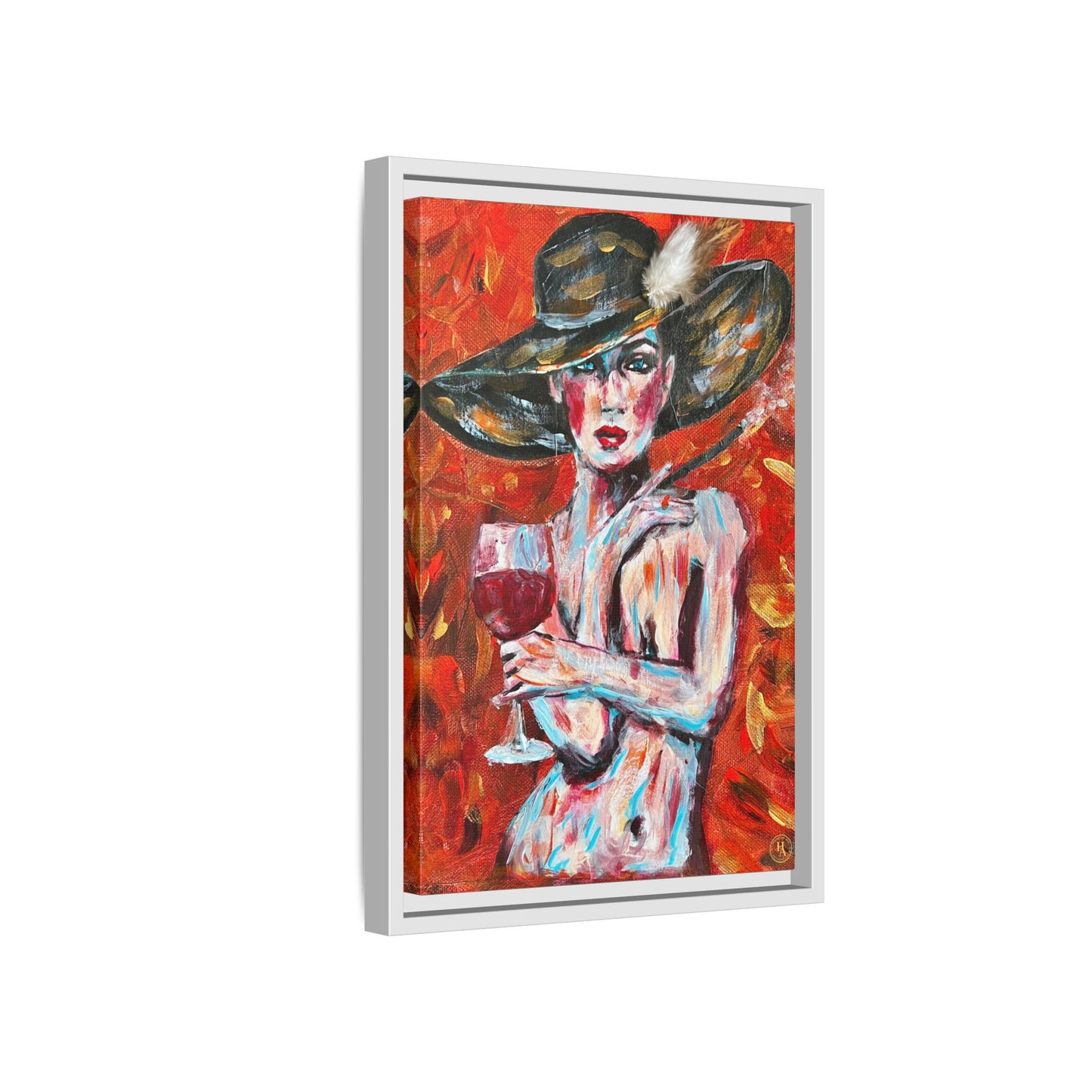 Crimson Elegance – Original Acrylic Painting Canvas Print by House of Ace