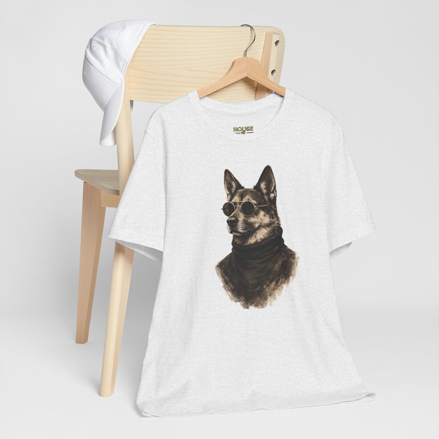 Cool Dog Graphic T-Shirt | Vintage Monochrome Sunglasses Dog Tee by House of Ace