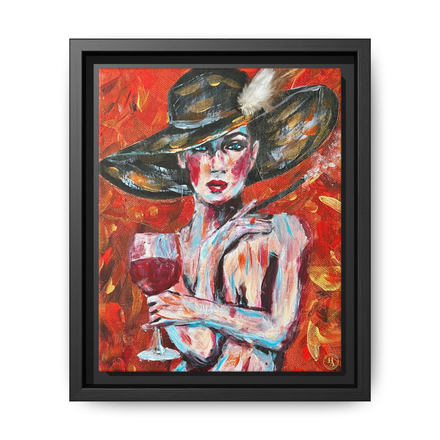 Crimson Elegance – Original Acrylic Painting Canvas Print by House of Ace