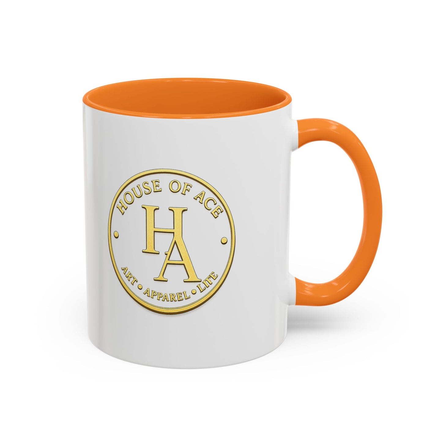 Crimson Elegance – Original Acrylic Art Accent Mug House of Aces Logo Mug — 11oz/15oz Ceramic Coffee Cup (Black Handle & Rim)