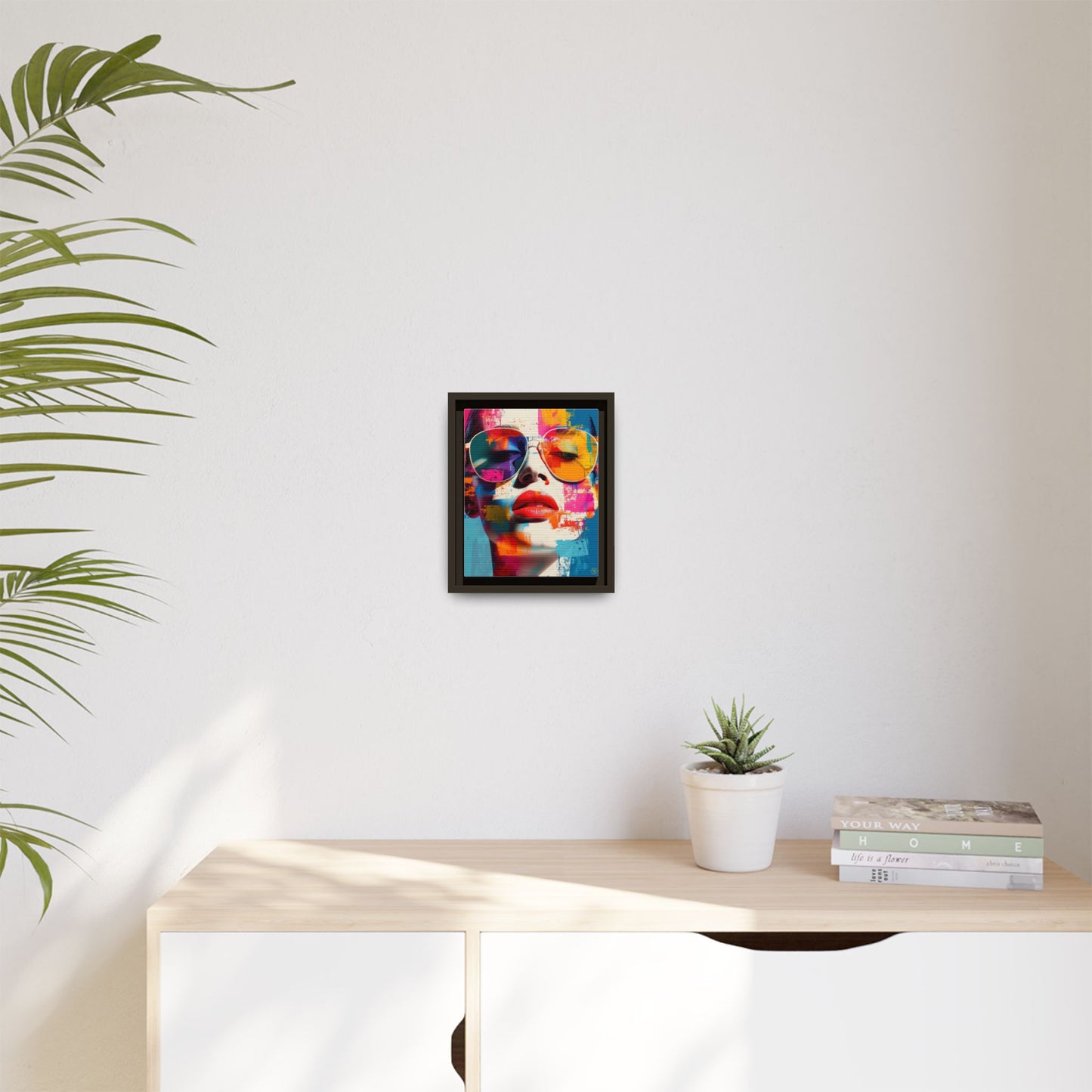Abstract Pop Art Canvas Wall Art by House of Aces, Colourful Fashion Portrait Print, Framed Matte Canvas, Modern Statement Wall Decor