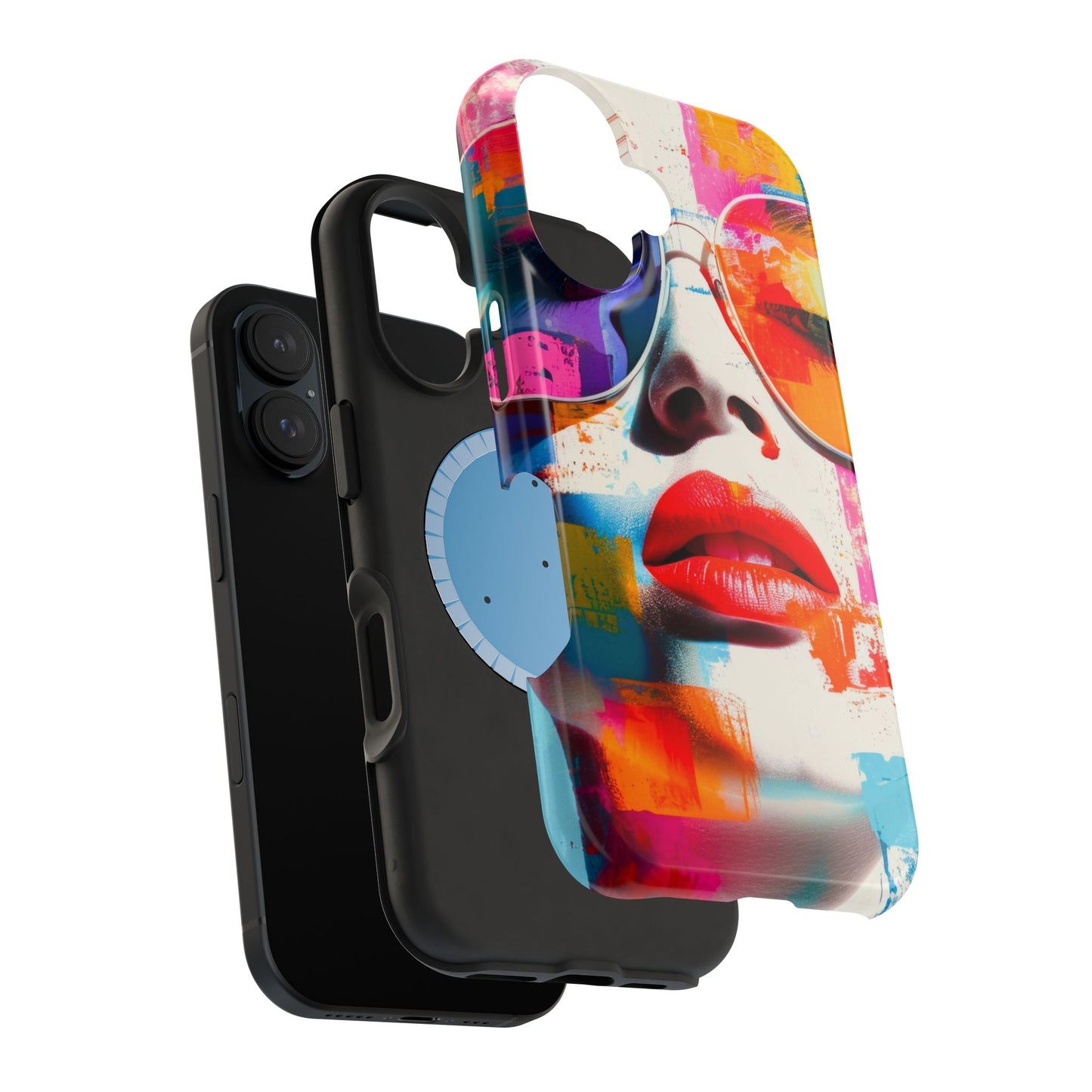 Neon Muse Pop-Art MagSafe® Phone Case by House of Ace Colourful Pop Art Woman Magnetic Impact-Resistant Case