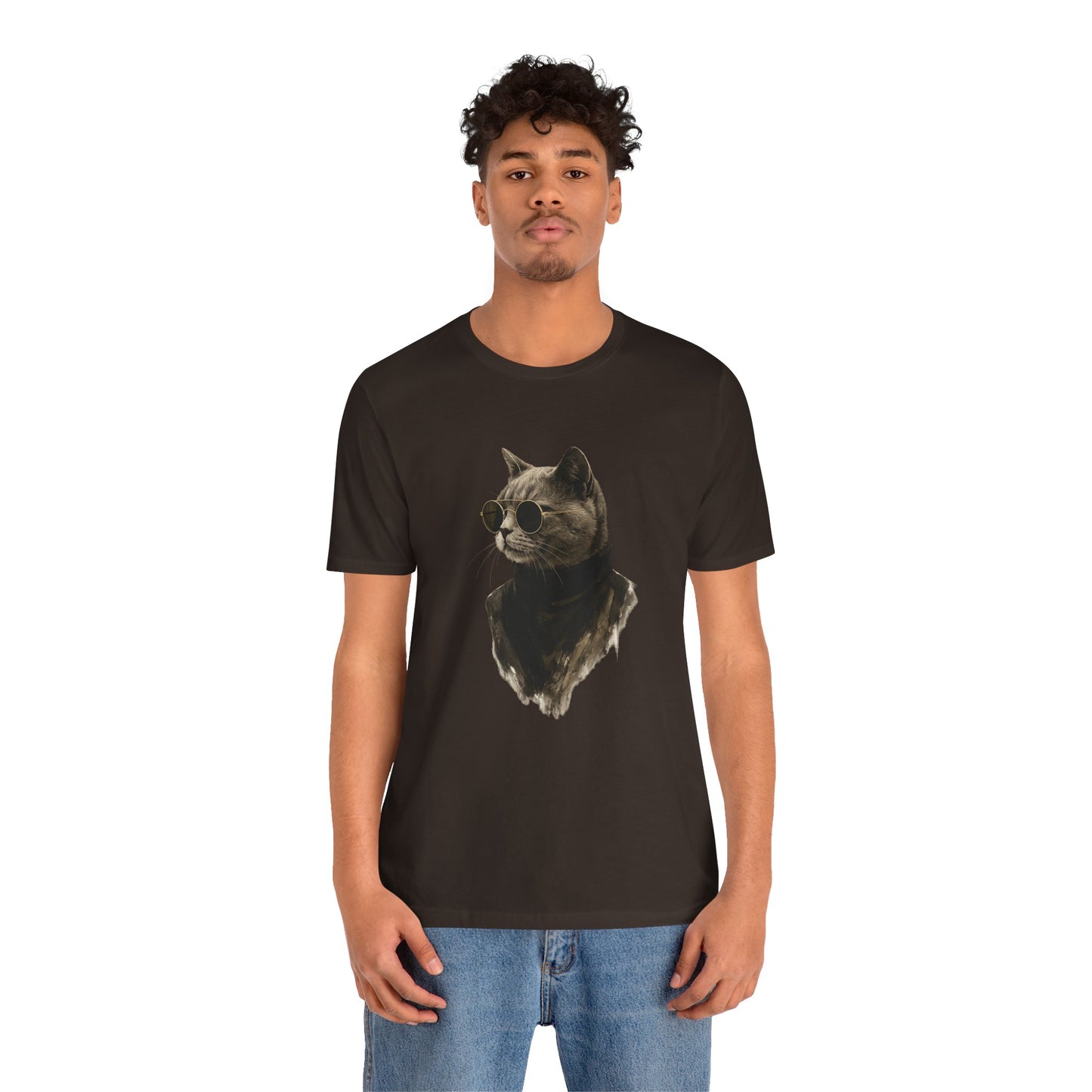 Cool Cat Graphic T-Shirt | Vintage Monochrome Cat Tee by House of Ace