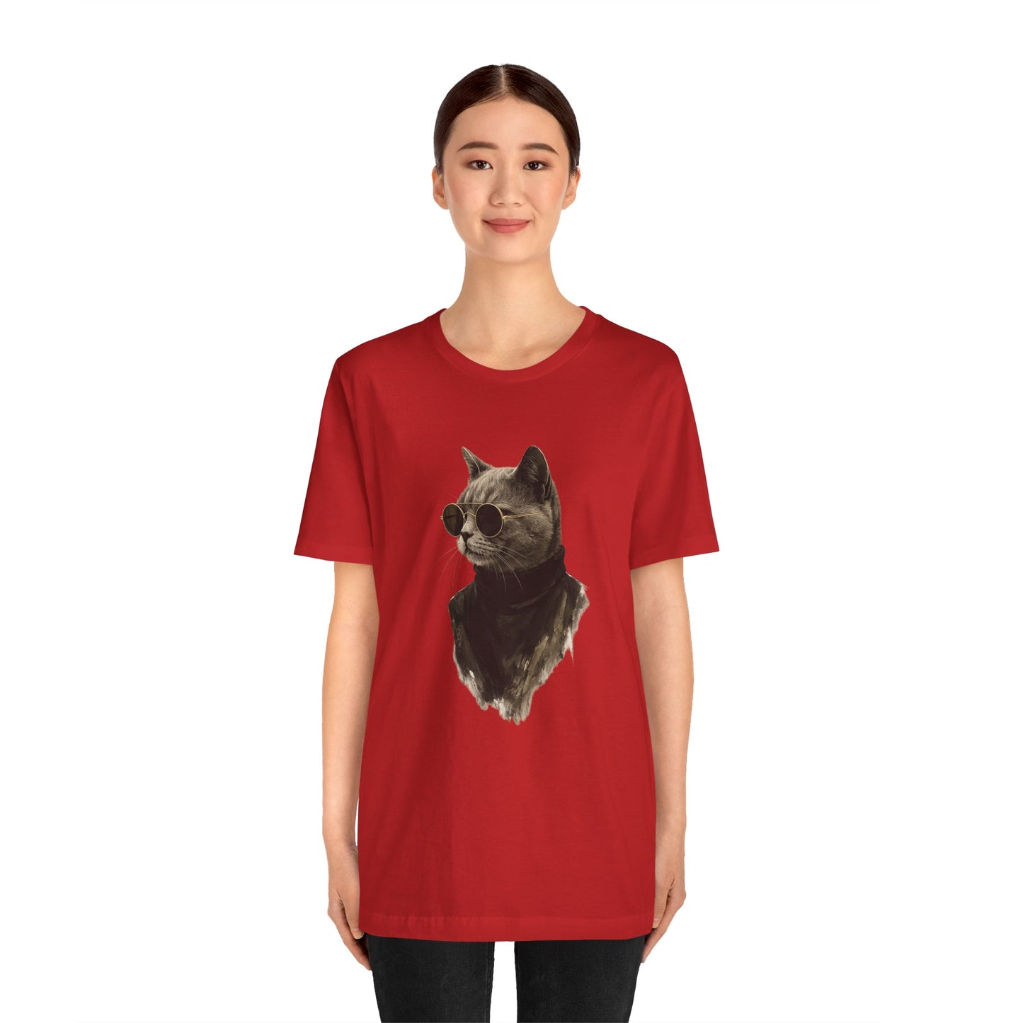 Cool Cat Graphic T-Shirt | Vintage Monochrome Cat Tee by House of Ace