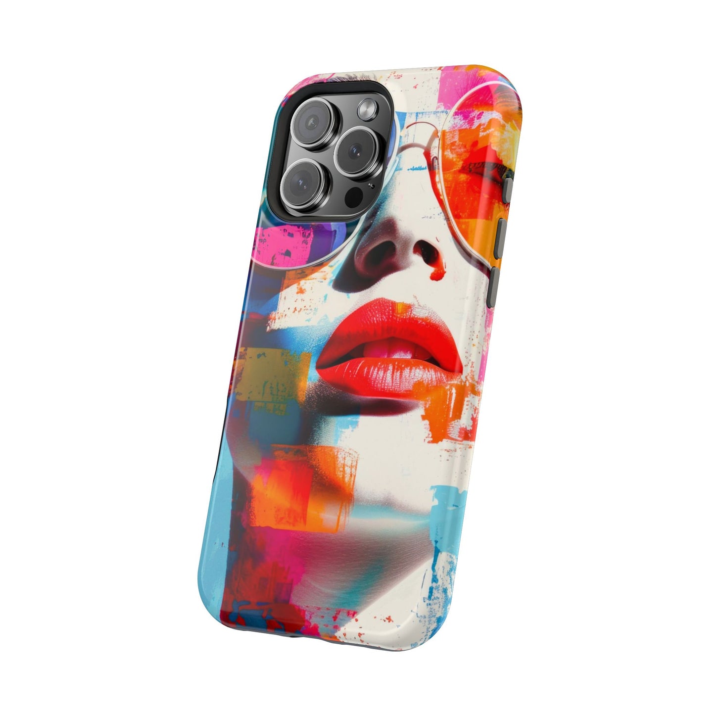 Neon Muse Pop-Art MagSafe® Phone Case by House of Ace Colourful Pop Art Woman Magnetic Impact-Resistant Case