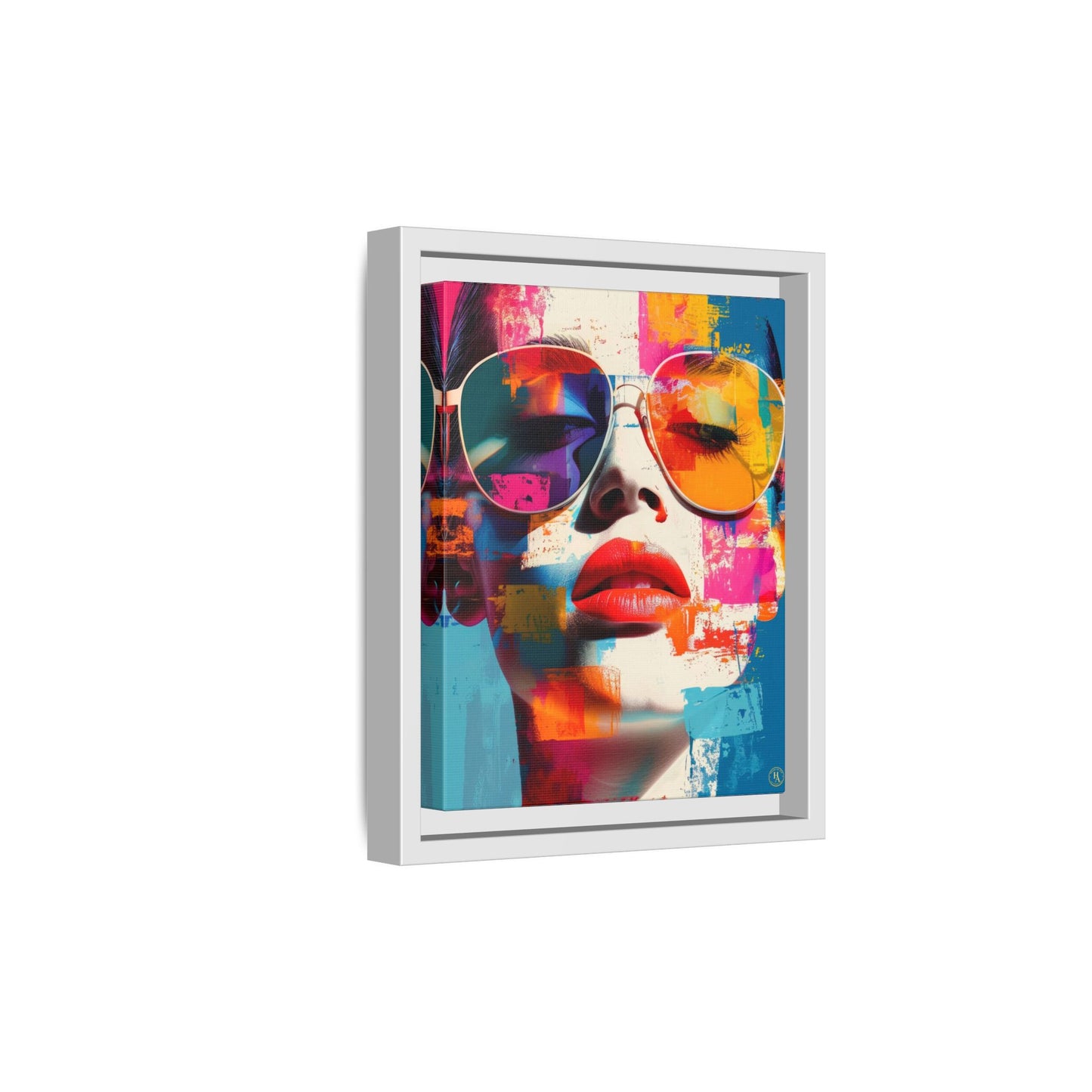 Abstract Pop Art Canvas Wall Art by House of Aces, Colourful Fashion Portrait Print, Framed Matte Canvas, Modern Statement Wall Decor