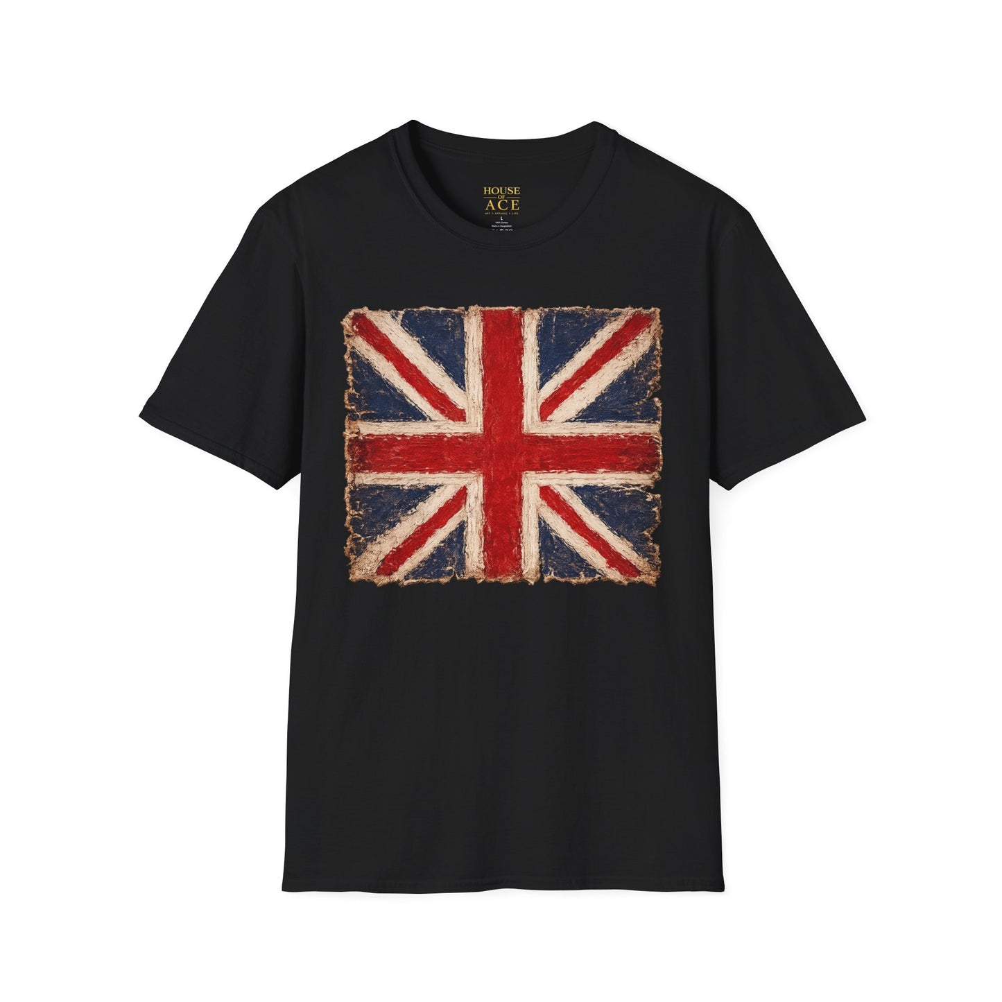 Vintage Union Jack “PROUD” Tee – Distressed British Flag Retro Patriotic Shirt with Personalised Back Text by House of Ace