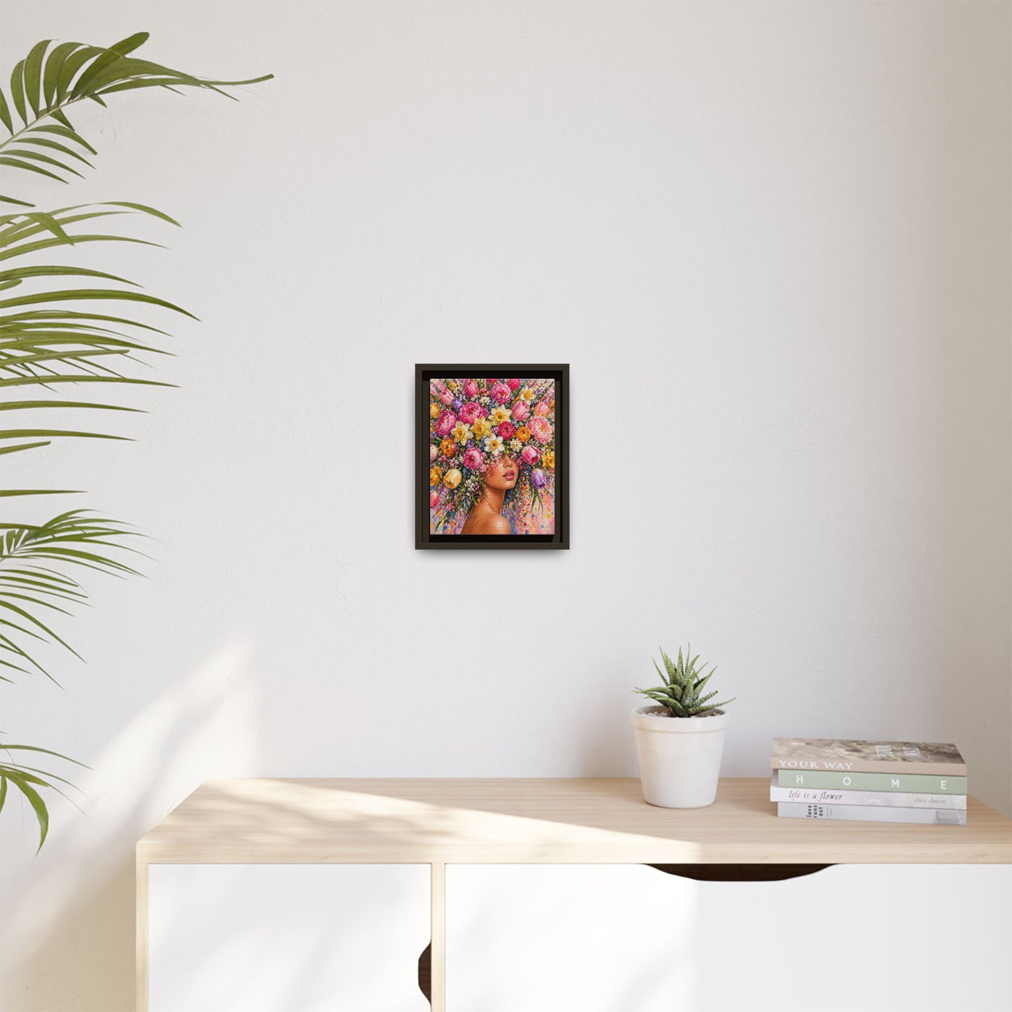 Spring's Lady Flower – Bloomlight Reverie Framed Matte Canvas by House of Ace