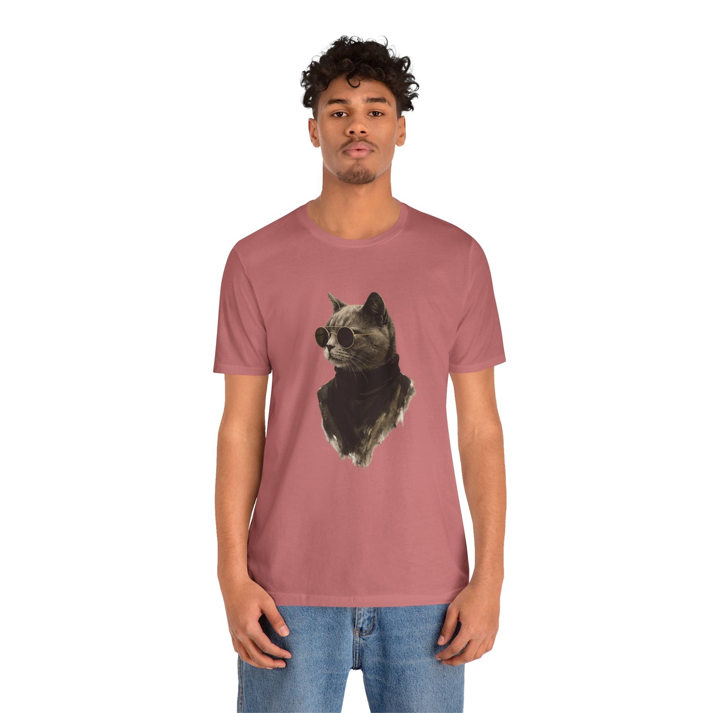 Cool Cat Graphic T-Shirt | Vintage Monochrome Cat Tee by House of Ace