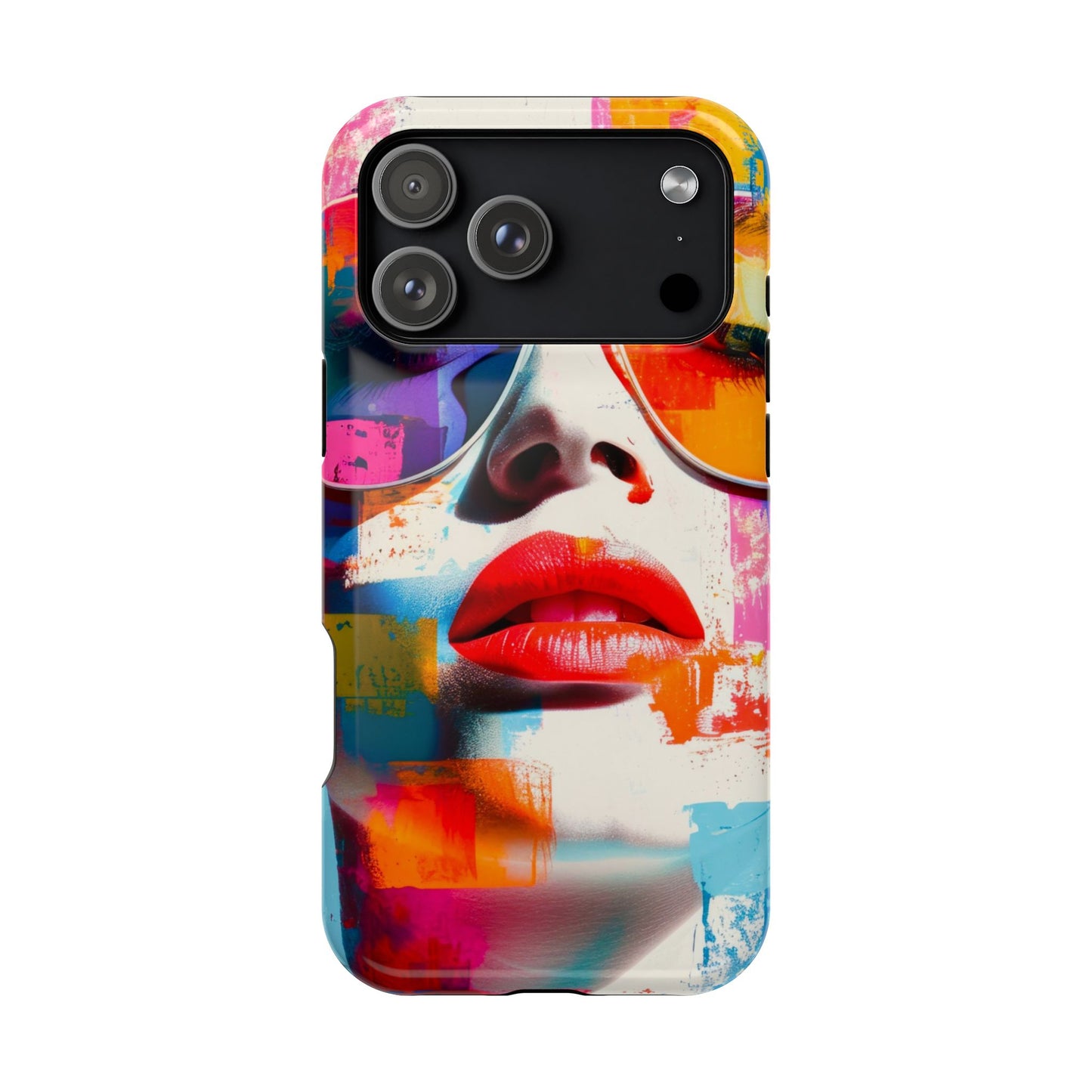 Neon Muse Pop-Art MagSafe® Phone Case by House of Ace Colourful Pop Art Woman Magnetic Impact-Resistant Case